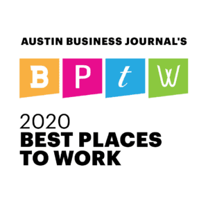 Image saying Austin Business Journal's Best Places to Work 2020 winner