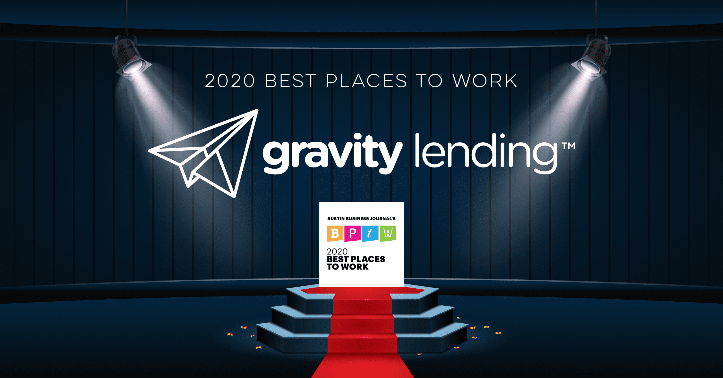 Image describing Gravity Lending as a 2020 Best Places to Work Winner.